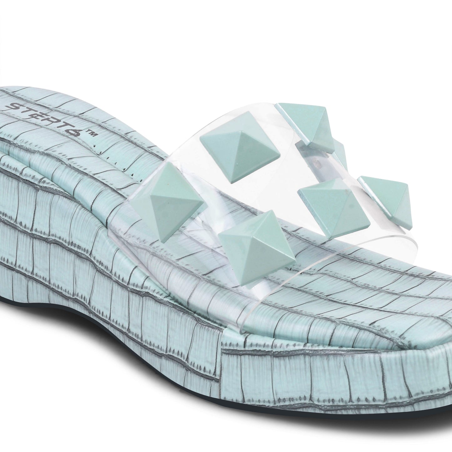 SKY BLUE RIVET WEDGES