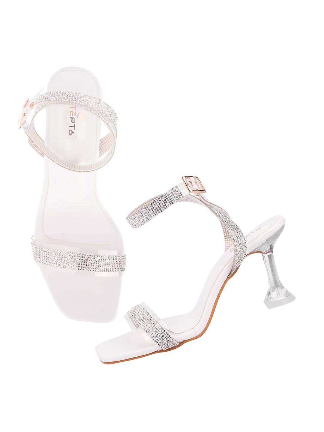 White Diamond Strap  Stilettoes