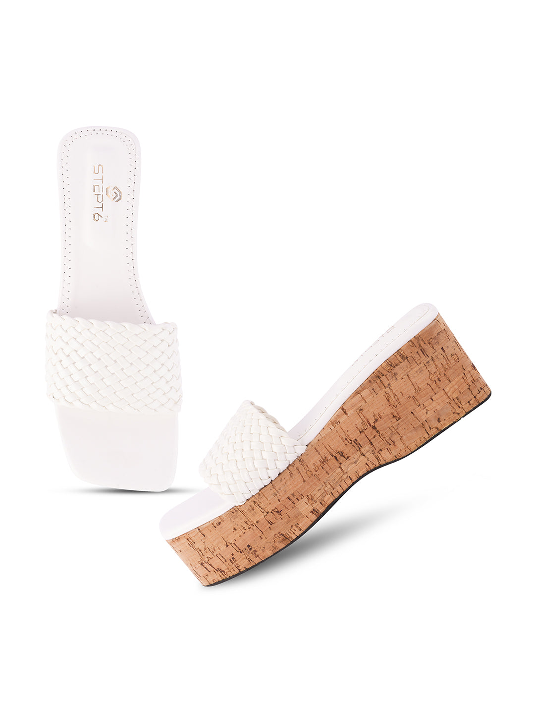 White cork wedge