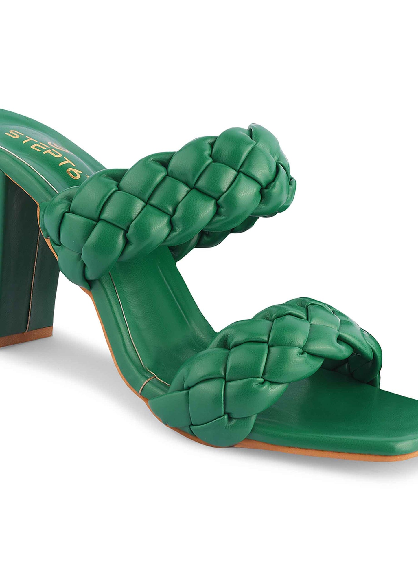 Zig Zag Strap Heel - Dark Green