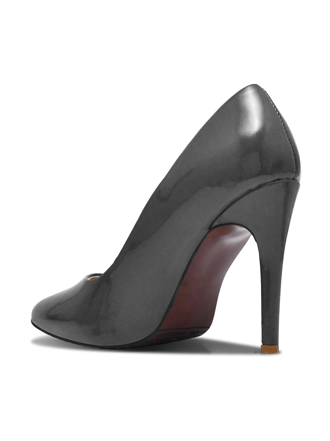 Glossy Grey Patent Leather Stilettos