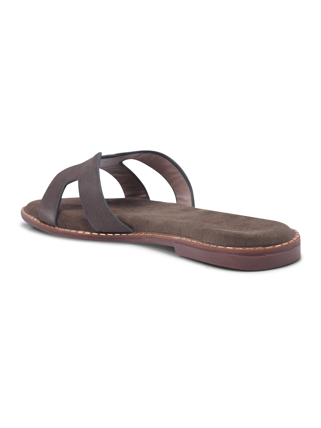 Urban Chic Dark Grey H-Strap Slip-On Sandals for Women