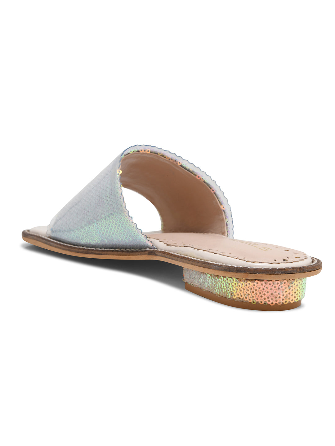 Lavender-Silver Sequin Open Flats