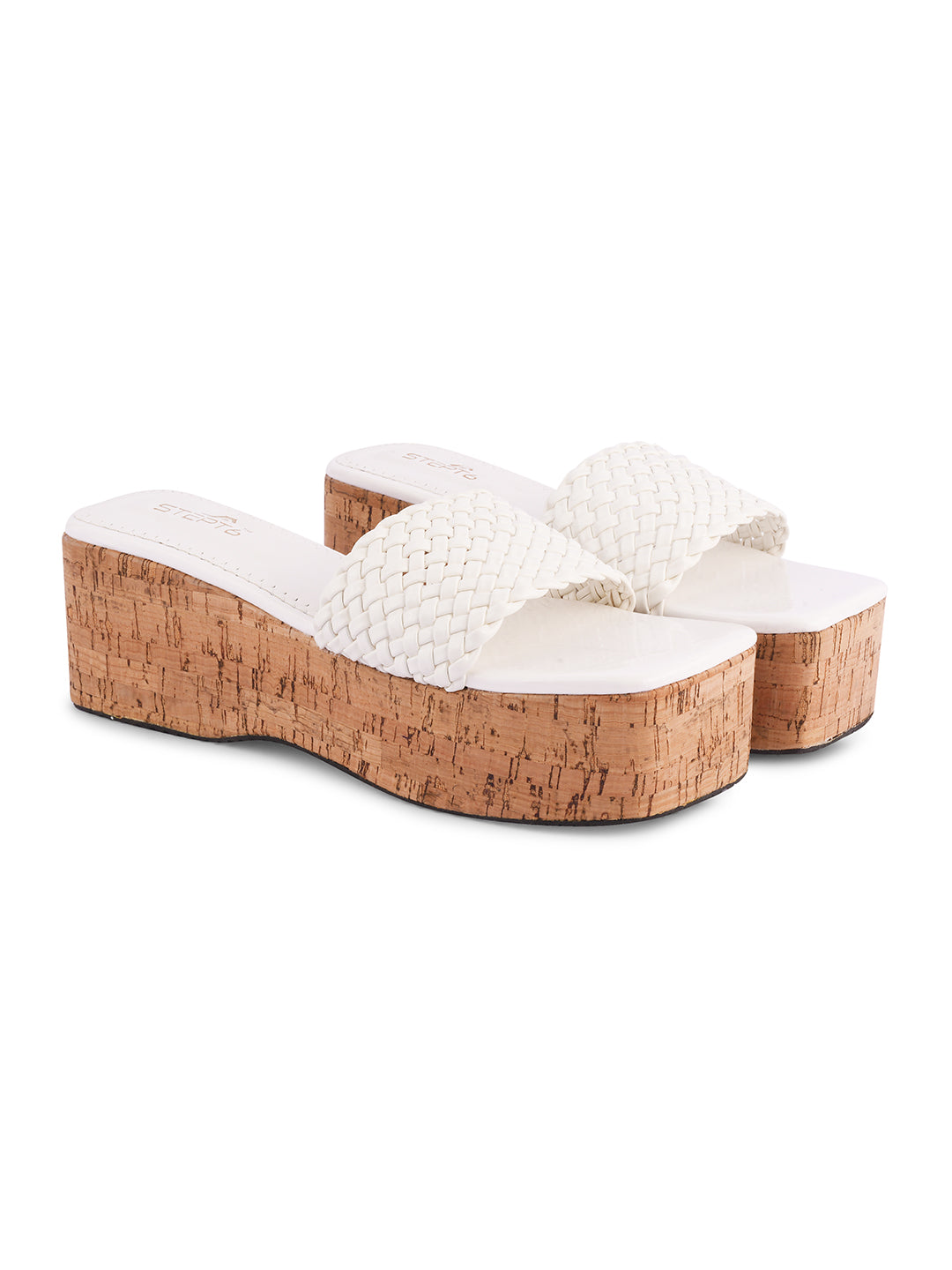 White cork wedge