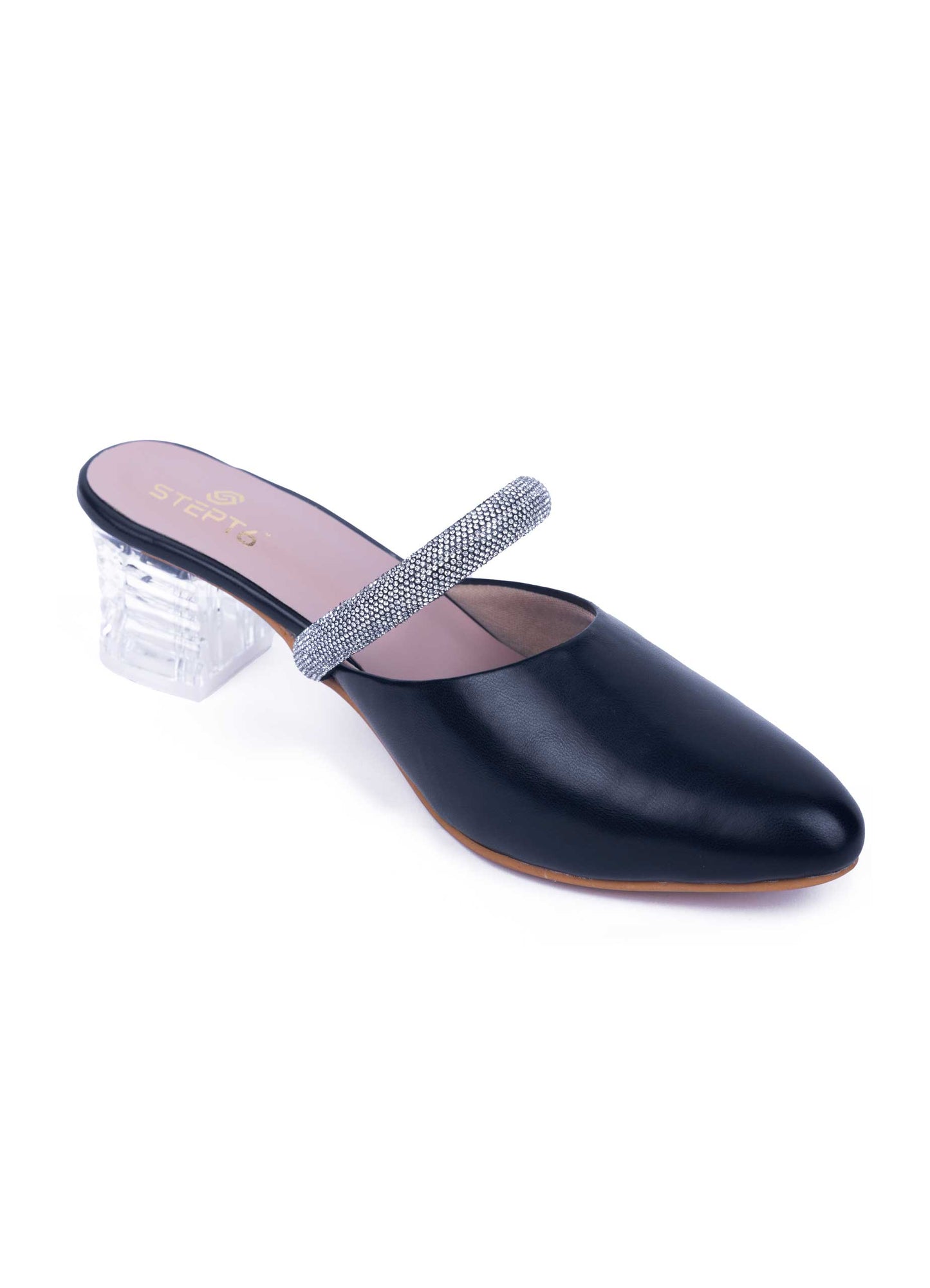 Thin Elastic Strap Heel – Black