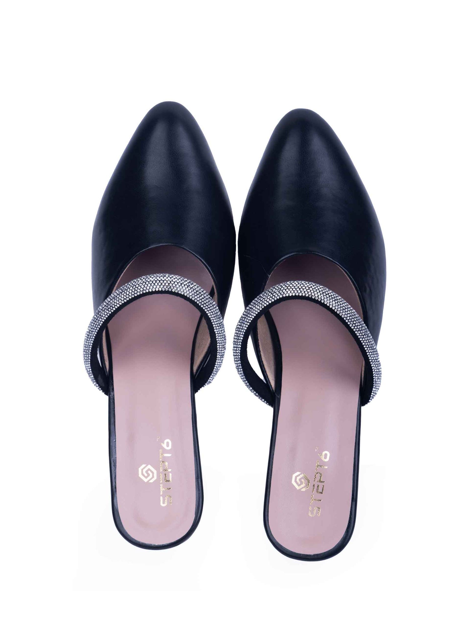 Thin Elastic Strap Heel – Black