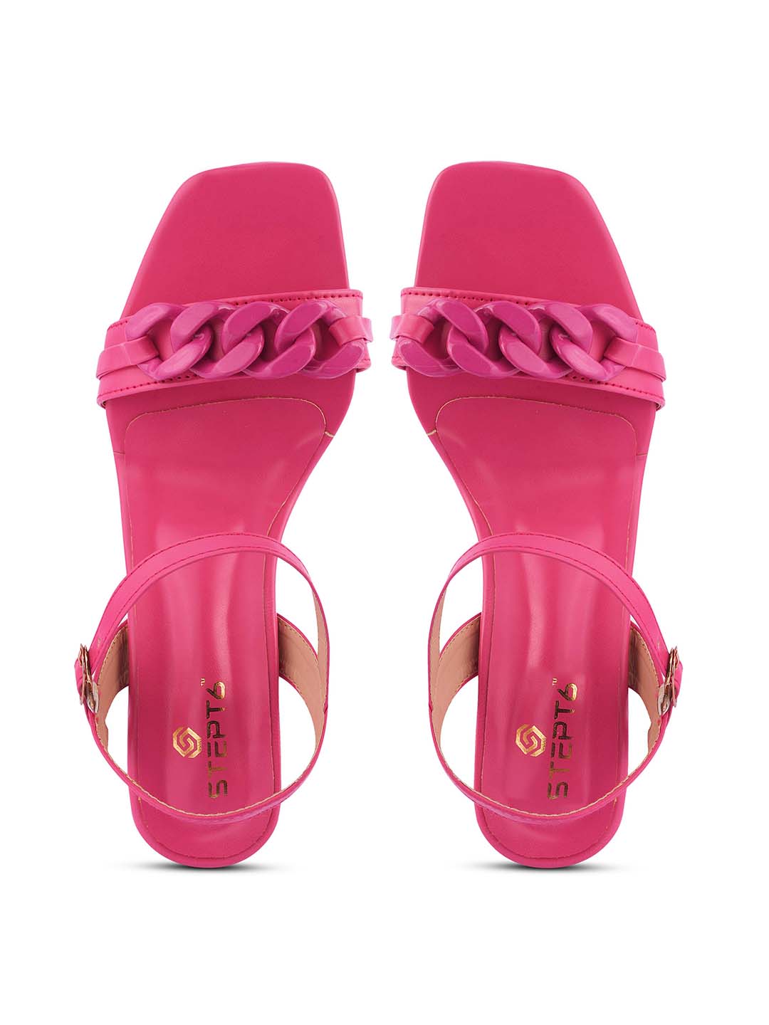Chain Strap Pencil Heel Pink