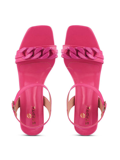 Chain Strap Pencil Heel Pink