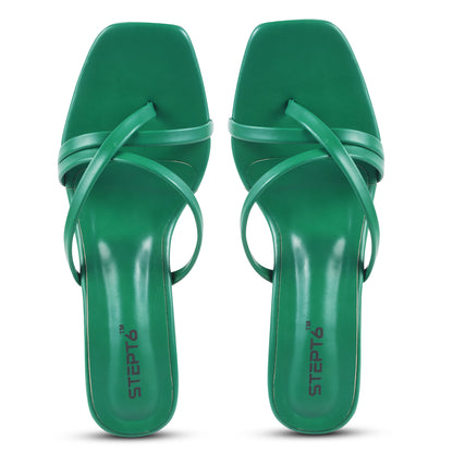 STYLISH CASUAL FAUX LEATHER FLATS FOR WOMEN - GREEN