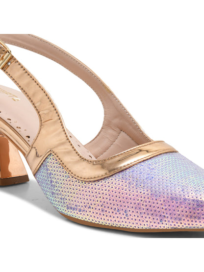 Shimmering Lavender Slingback Heels
