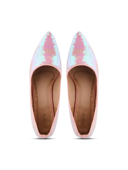 Blush Dream Pink & White Sequin Party Pumps
