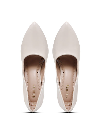 Classic Beige Patent Leather Stilettos