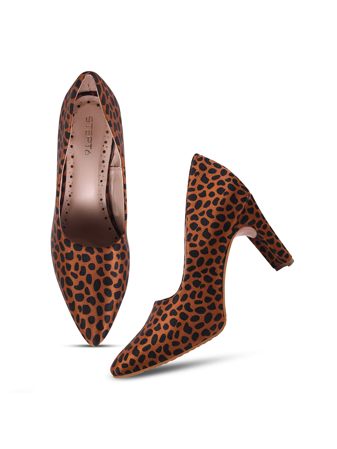 Leopard Print Block Heel Pumps