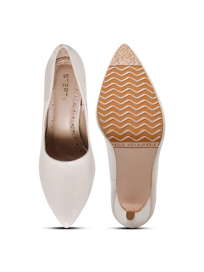Classic Beige Patent Leather Stilettos