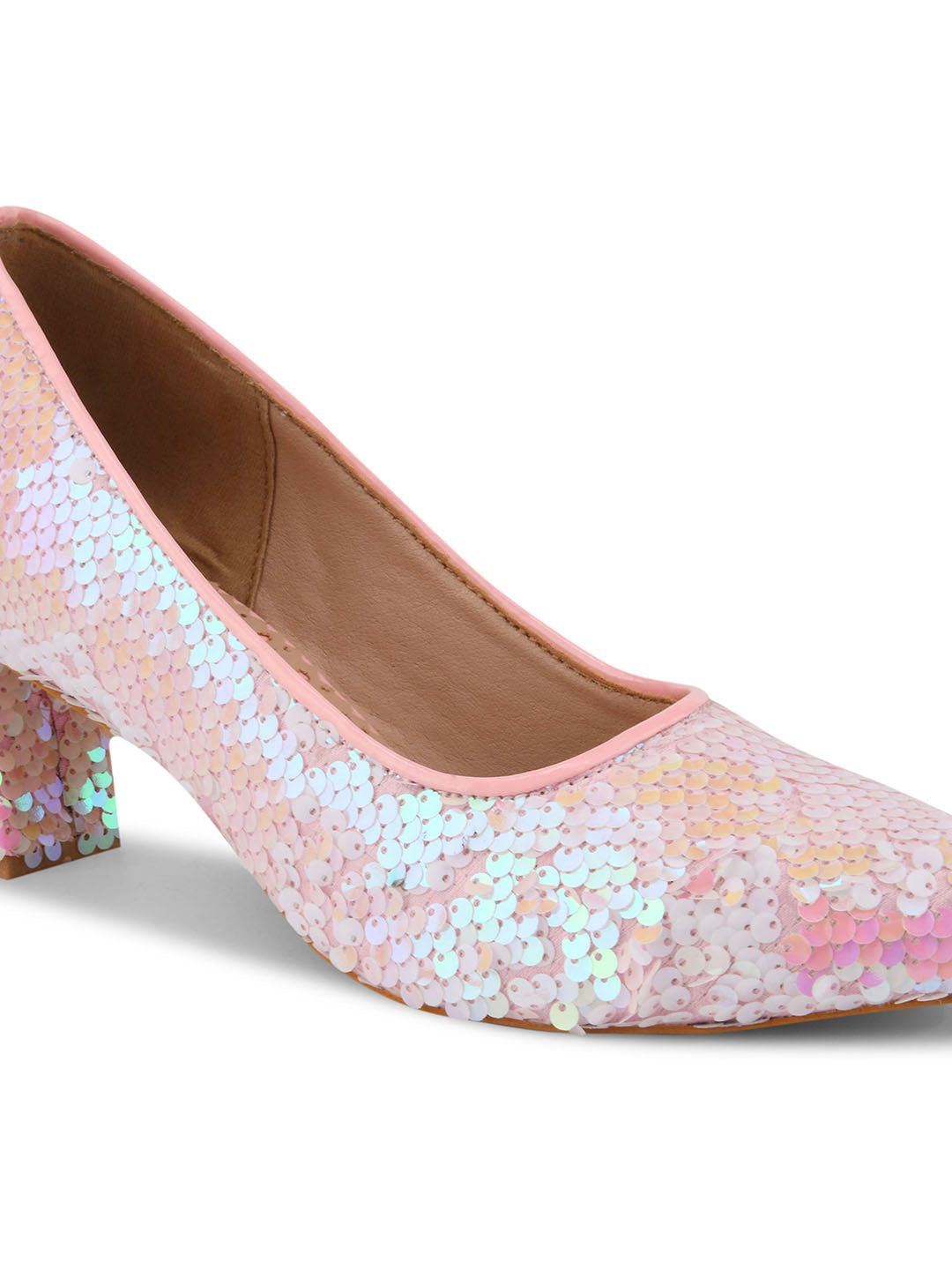 Blush Dream Pink & White Sequin Party Pumps