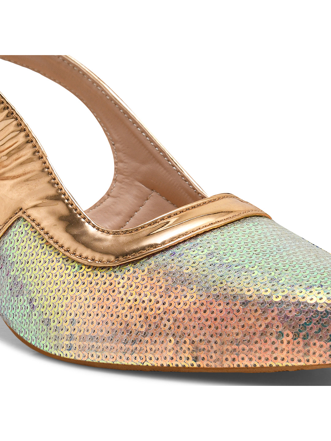 Shimmering Seagreen Slingback Heels