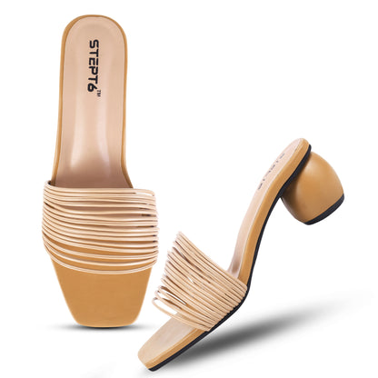 BEIGE NUDE ROUND KITTEN HEEL