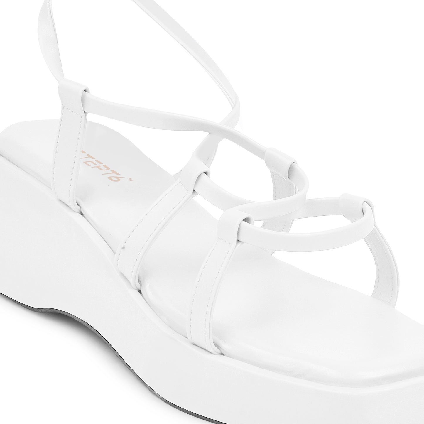 WHITE ROMAN WEDGES