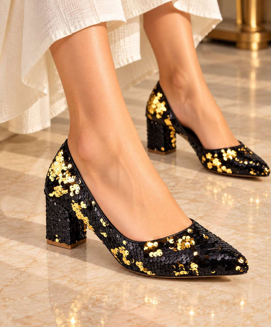 Midnight Luxe Sequin Pumps