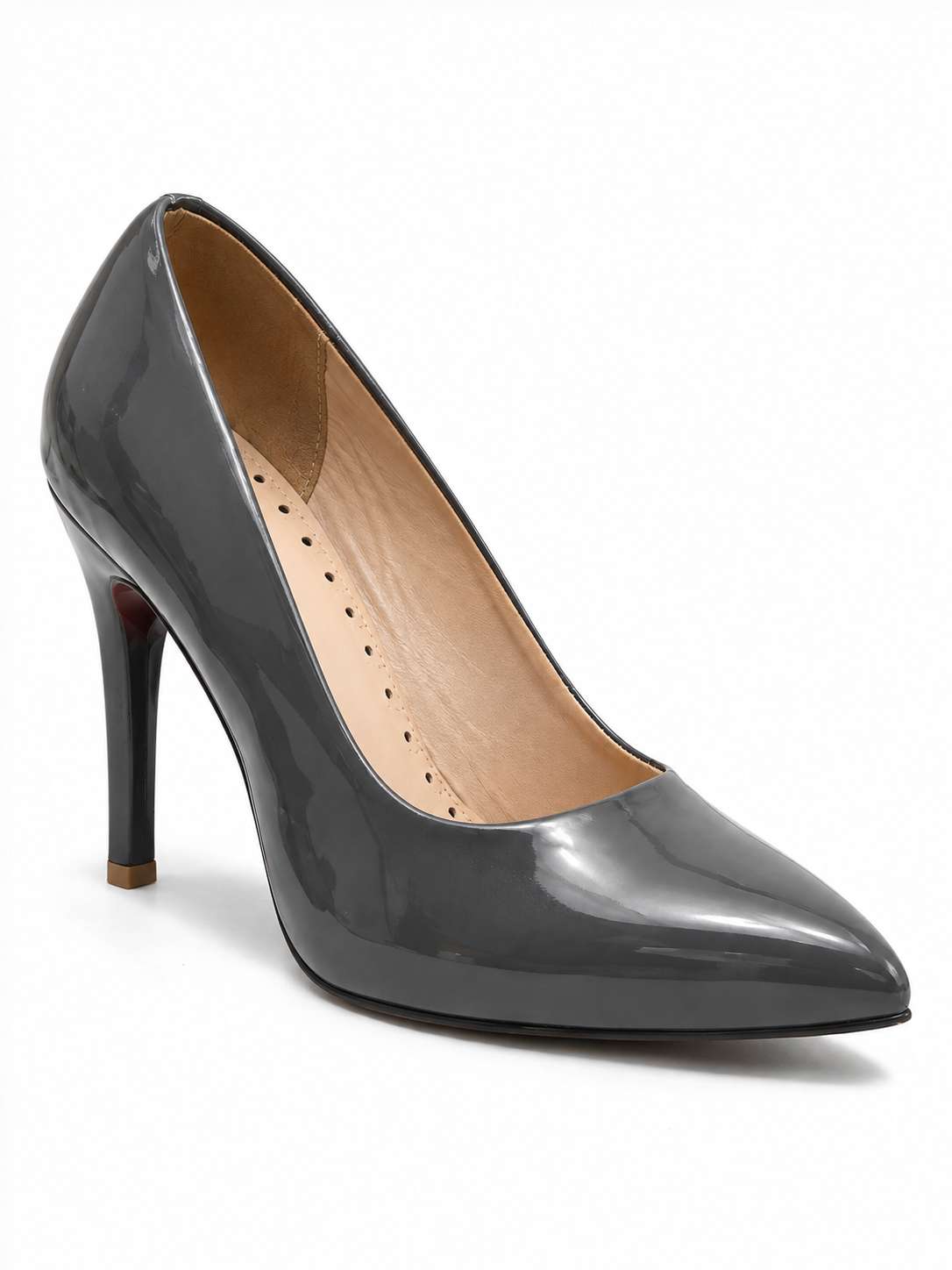 Grey Patent Stilettos