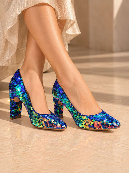 MIDNIGHT MIRAGE Sequin Pumps