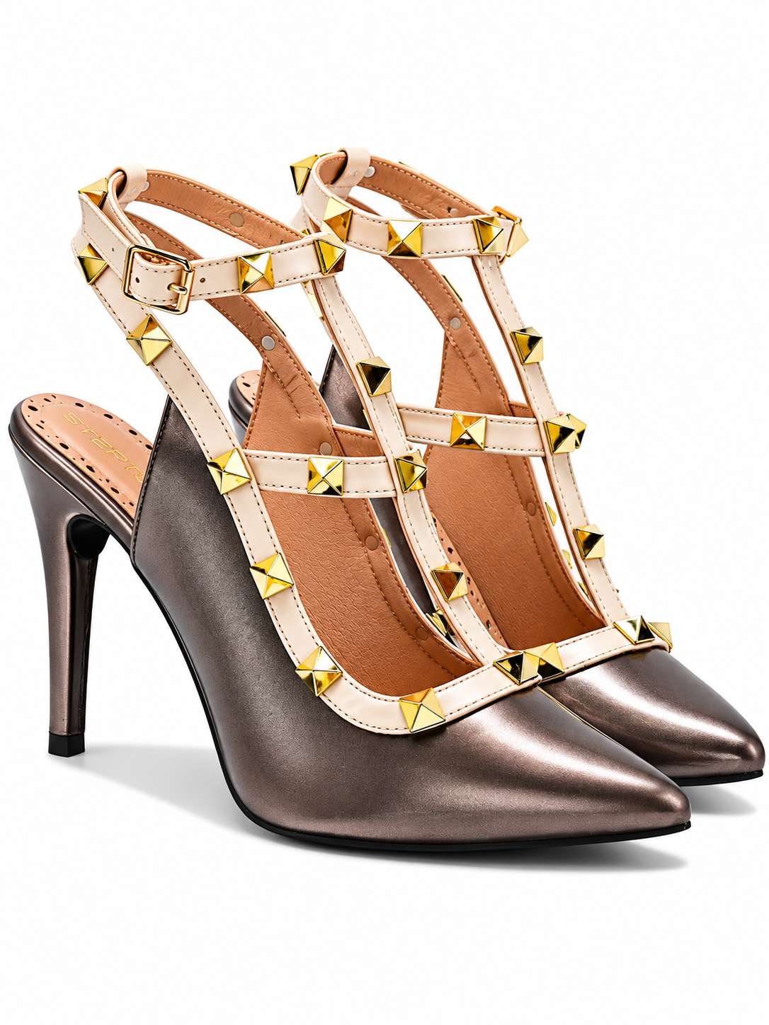 Rockstud Stiletto Heels - Grey