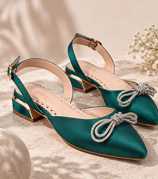 Elara Satin- Emerald Green