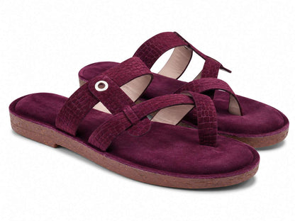 Azure Maroon Suede Slides