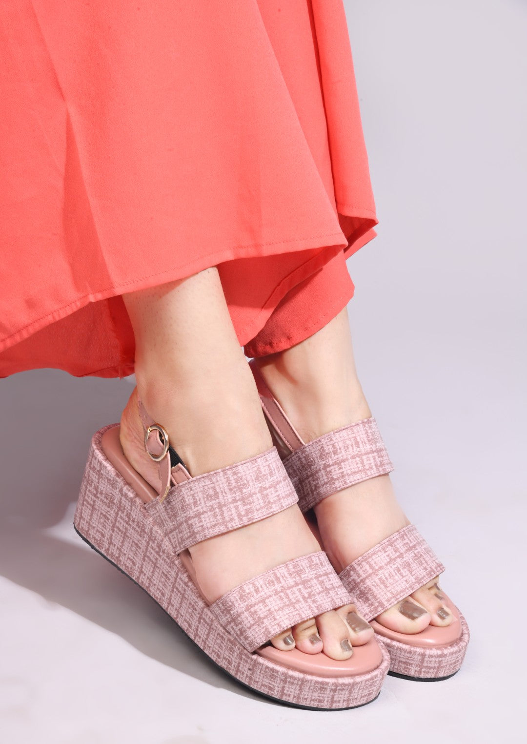 PINK STRAP COMFY WEDGES