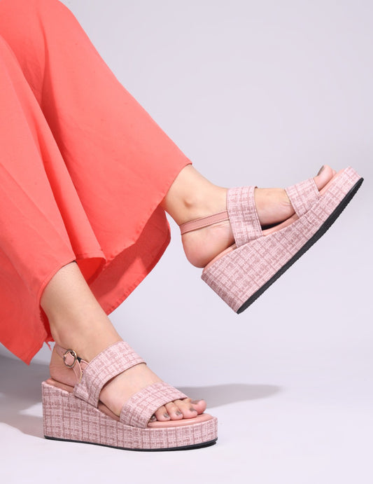 PINK STRAP COMFY WEDGES