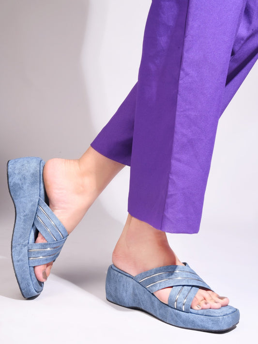 DENIM BLUE WEDGES