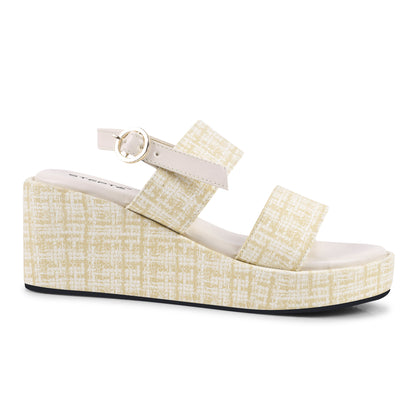 CREAM STRAP COMFY WEDGES