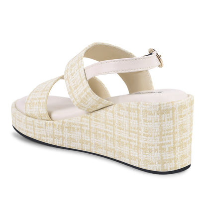 CREAM STRAP COMFY WEDGES