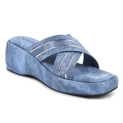 DENIM BLUE WEDGES