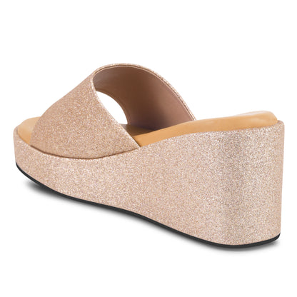 GLITTERY PEACH WEDGES