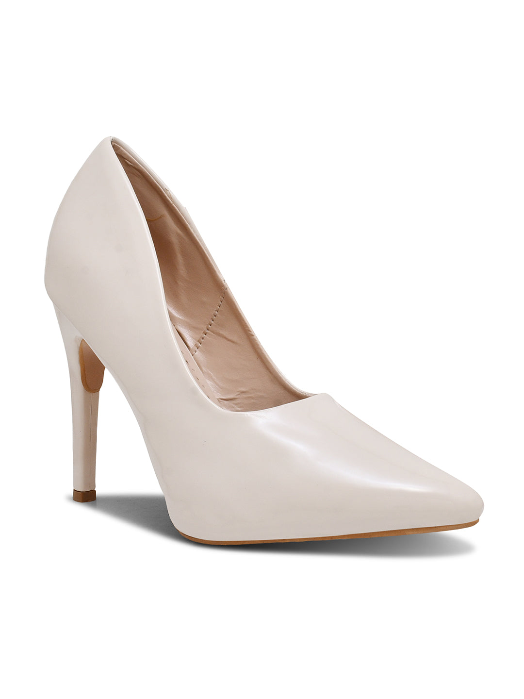 Classic Beige Patent Leather Stilettos
