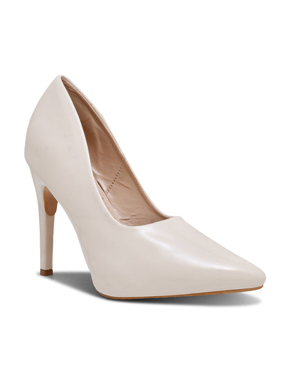 Classic Beige Patent Leather Stilettos