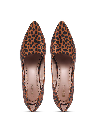 Leopard Print Block Heel Pumps