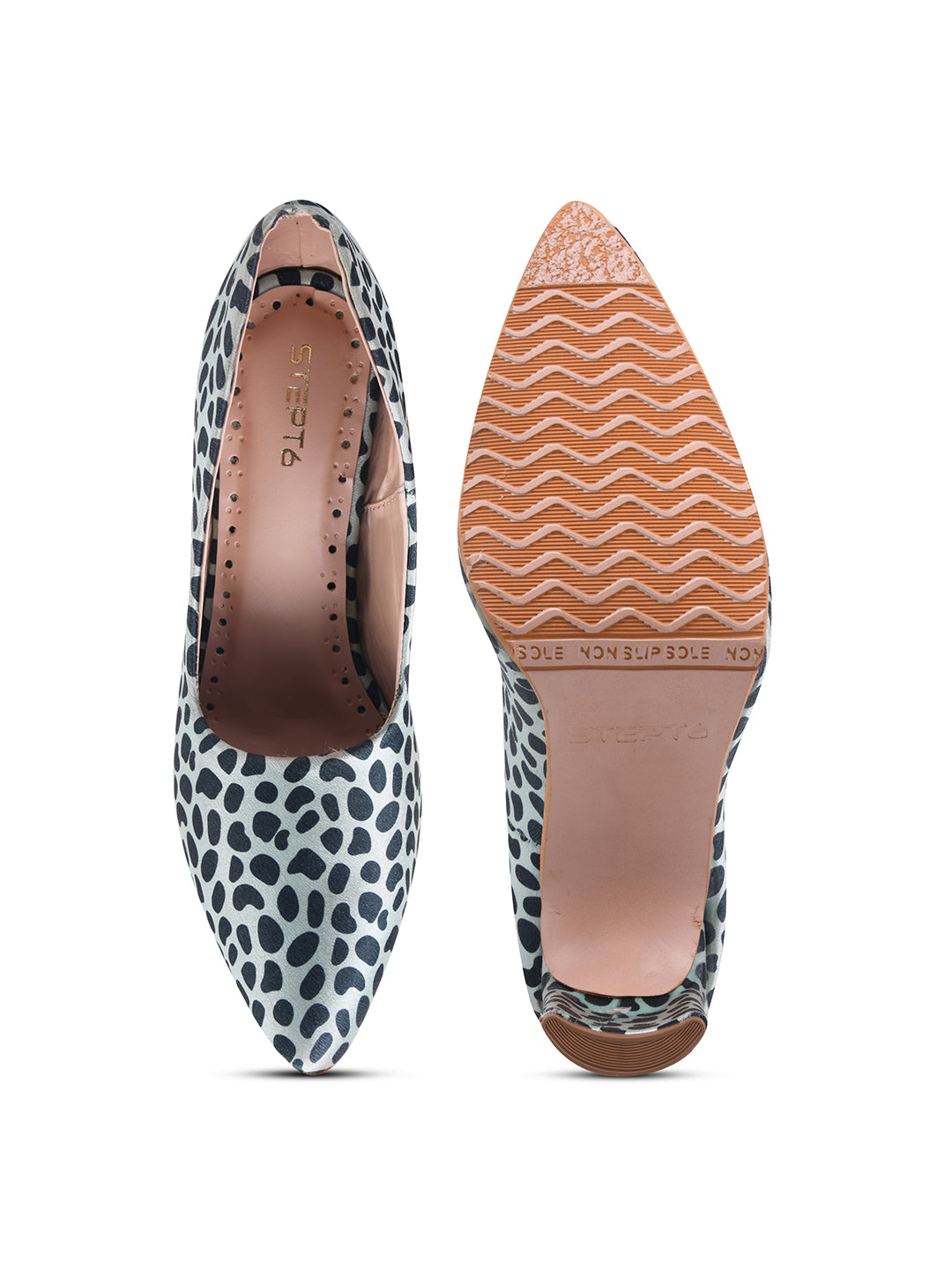 Green-Black Leopard Print Block Heel Pumps