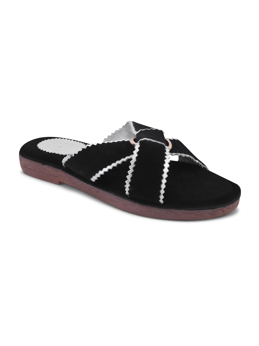 Urban Chic Black Slip-On Sandals for Women