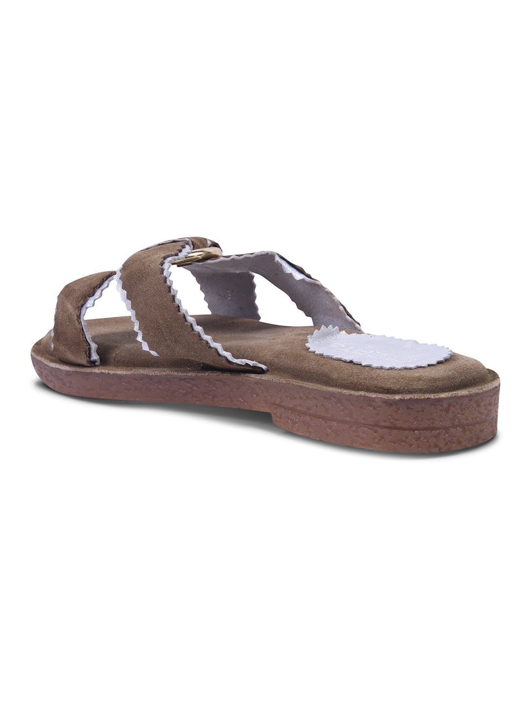 Urban Chic Brown Slip-On Comfort Sandals for Women