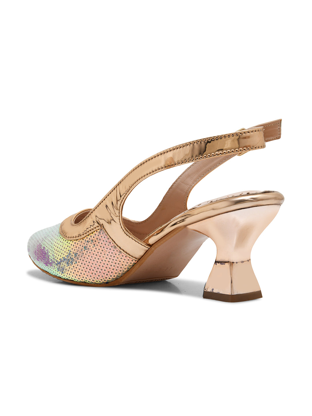 Shimmering Seagreen Slingback Heels