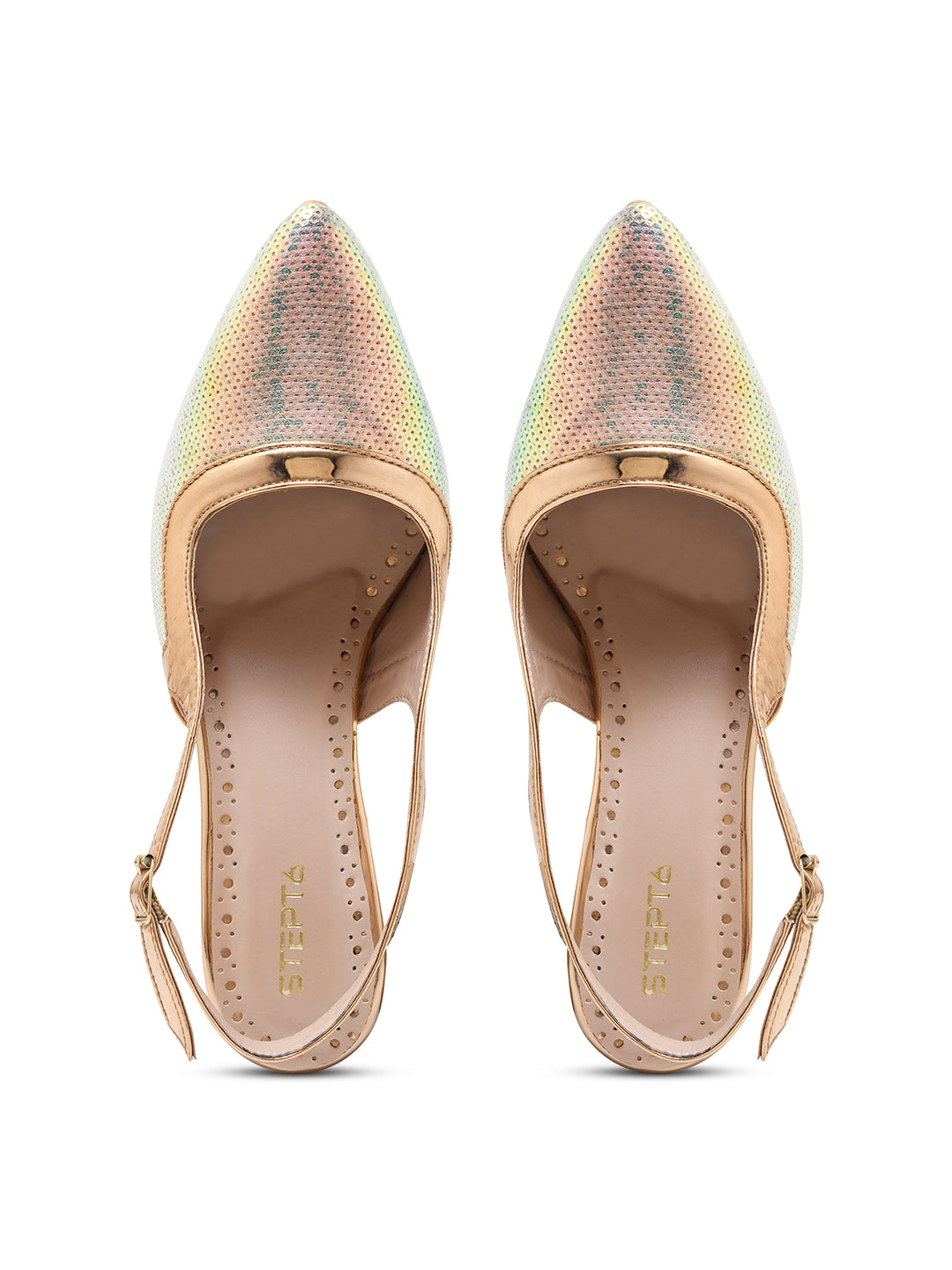 Shimmering Seagreen Slingback Heels