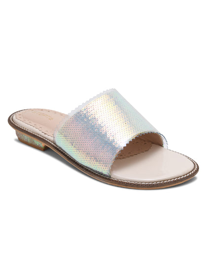 Lavender-Silver Sequin Open Flats