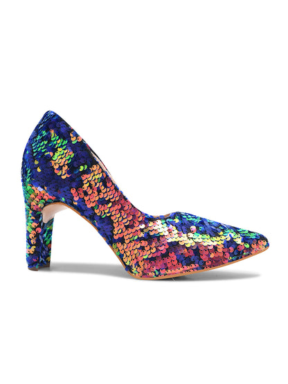 Multi-Color Sequin Party Heels