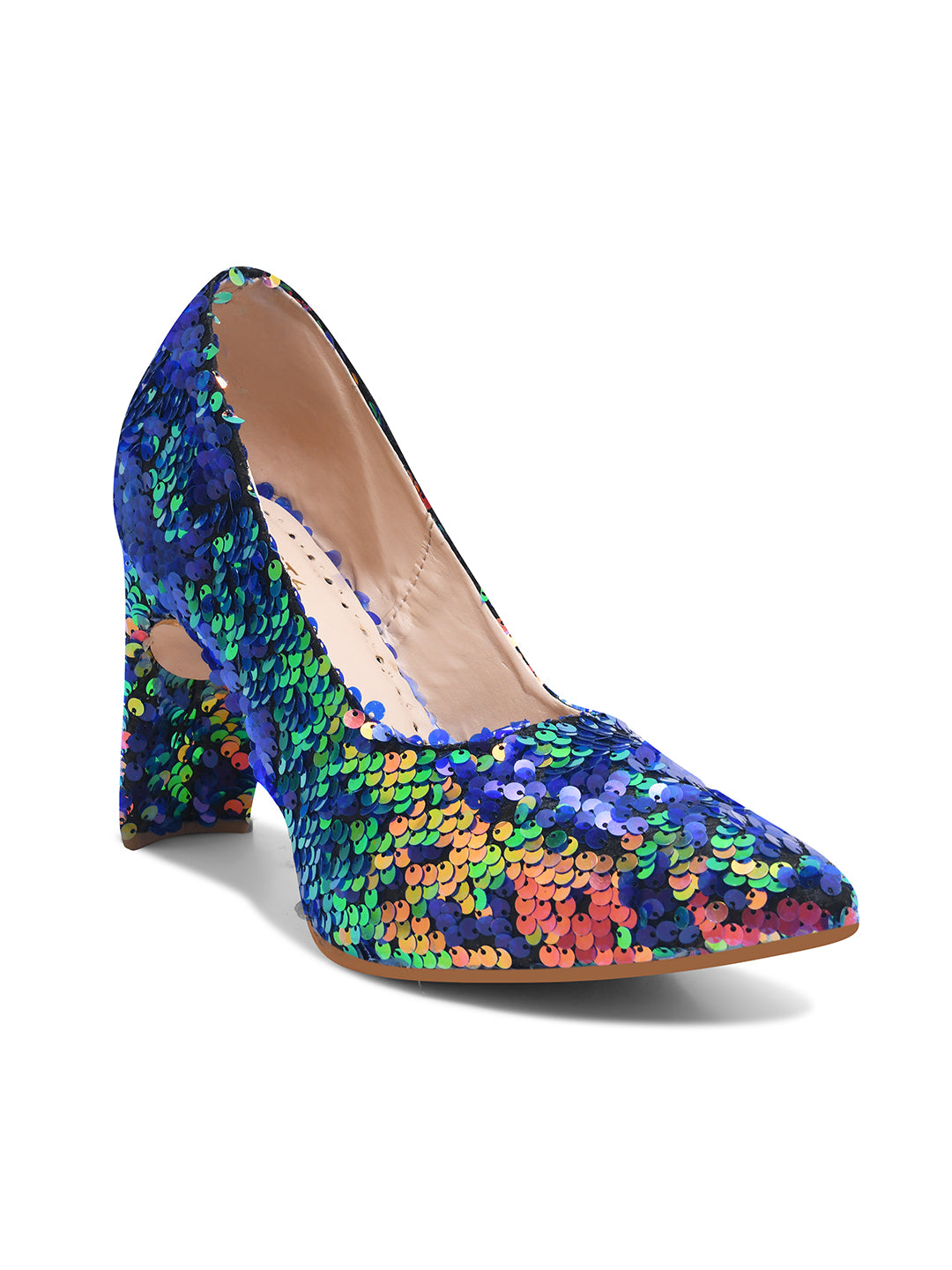 Multi-Color Sequin Party Heels