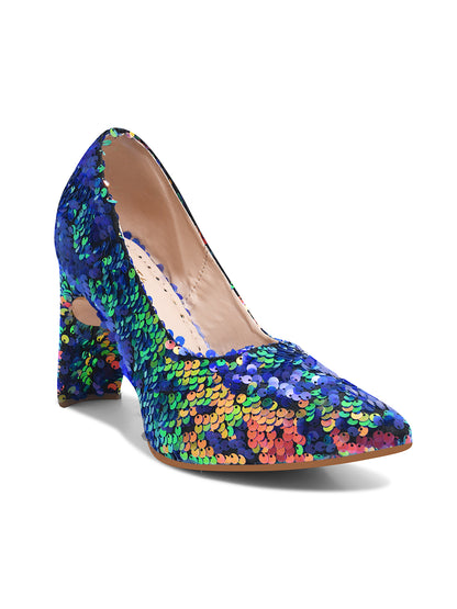 Multi-Color Sequin Party Heels