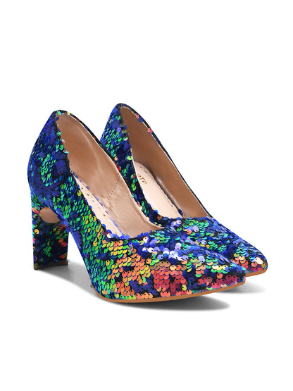 Multi-Color Sequin Party Heels