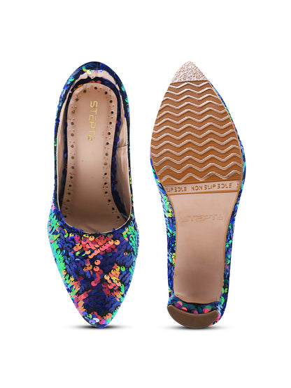 Multi-Color Sequin Party Heels