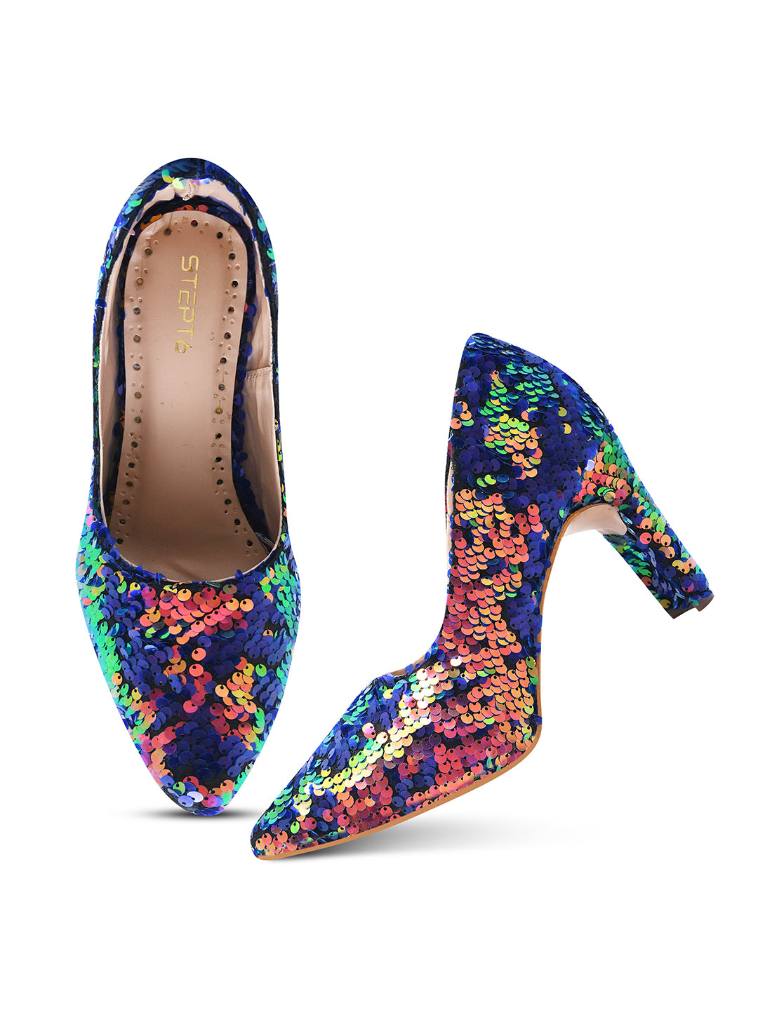Multi-Color Sequin Party Heels